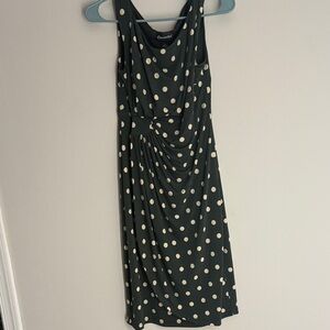 Connected Apparel Dark Green Polka Dot Midi Dress
